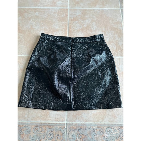 Wilfred Black Worn once wrinkle faux leather mini skirt size 8 - Picture 3 of 6
